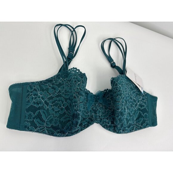b.tempt'd  by Wacoal Ciao Bella Balconette Bra 953144 Lace Spruce 32DDD NEW - Picture 4 of 6